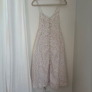 Madewell Cream Midi Dress with Pink Floral Print